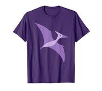 Lindo Púrpura Volando Pterodáctilo Dino Dibujos Animados Arte Prehistórico Camiseta