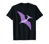 Lindo Púrpura Volando Pterodáctilo Dino Dibujos Animados Arte Prehistórico Camiseta