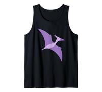 Lindo Púrpura Volando Pterodáctilo Dino Dibujos Animados Arte Prehistórico Camiseta sin Mangas