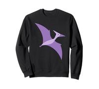 Lindo Púrpura Volando Pterodáctilo Dino Dibujos Animados Arte Prehistórico Sudadera