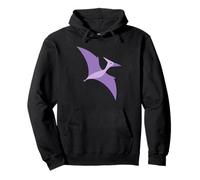 Lindo Púrpura Volando Pterodáctilo Dino Dibujos Animados Arte Prehistórico Sudadera con Capucha