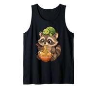 Lindo Ramen para Comer mapaches, para niños y Tortugas, Mapache Kawaii Camiseta sin Mangas