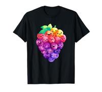 Lindo Ramo de Uvas arcoíris Kawaii Happy Fruit Camiseta