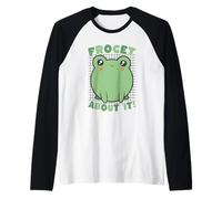 Lindo Rana Rana sobre Ella Divertido Juego De Dibujos Animados Camiseta Manga Raglan