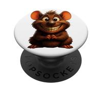 Lindo Ratón Buenos Dulces Alegre Reír Sonriendo Oficina Positivo PopSockets PopGrip Adhesivo
