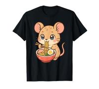 Lindo ratón Comiendo Ramen Adorable Arte Kawaii Camiseta