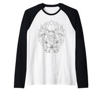 Lindo ratón de Biblioteca estética botánica de Lectura de Rana Cottagecore Camiseta Manga Raglan