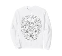 Lindo ratón de Biblioteca estética botánica de Lectura de Rana Cottagecore Sudadera