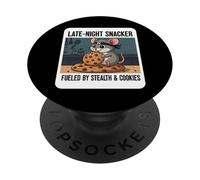 Lindo ratón de Dibujos Animados Tarde Noche Snacker Cookie PopSockets PopGrip Adhesivo