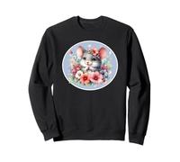 Lindo Ratón Dulce Rodeado De Flores Pequeños Ratones Flor Sudadera