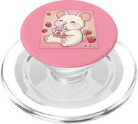 Lindo ratón Fresa Leche Retro japonés Arte Kawaii PopSockets PopGrip para MagSafe