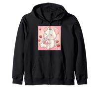 Lindo ratón Fresa Leche Retro japonés Arte Kawaii Sudadera con Capucha