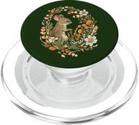 Lindo ratón WildFloral Corona Cottagecore Woodland Animal Art PopSockets PopGrip para MagSafe