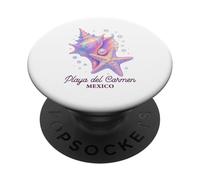 Lindo recuerdo de caracola de estrella de concha de Playa del Carmen PopSockets PopGrip Adhesivo