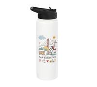 Lindo recuerdo de la ciudad de SF con iconos de San Francisco Stainless Steel Insulated Water Bottle
