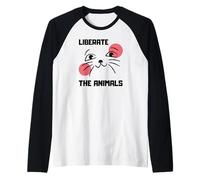 Lindo Regalo Vegano Liberar a los Animales activista por los Derechos de Bienestar Camiseta Manga Raglan