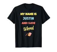 Lindo Regreso a Clases Mi Nombre es Justin y me Encanta la Escuela Camiseta