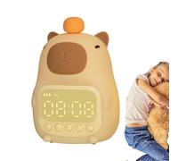 Lindo reloj despertador - Luz nocturna de capibara, lámpara de palmada de conejillo de indias de agua | Reloj despertador digital para dormitorios, linda luz nocturna, pequeño reloj de noche para niño