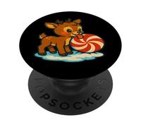 Lindo Reno bebé con Caramelo de Menta PopSockets PopGrip Adhesivo