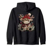 Lindo Reno con Sombrero Acogedor mágico navideño Sudadera con Capucha