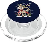 Lindo Reno Navidad Acogedor Patchwork diseño Vacaciones Mujeres PopSockets PopGrip para MagSafe