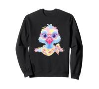 Lindo Retrato Avestruz Amante De Aves Gráfico Rosa Gafas Sudadera