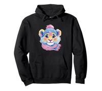 Lindo Retrato de Oveja Animal Amante gráfico Rosa Gafas Florales Sudadera con Capucha