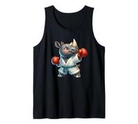 Lindo Rhino Boxeo Artes Marciales Personaje Animal Diseño Camiseta sin Mangas