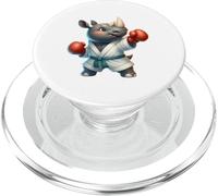 Lindo Rhino Boxeo Artes Marciales Personaje Animal Diseño PopSockets PopGrip para MagSafe