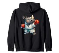 Lindo Rhino Boxeo Artes Marciales Personaje Animal Diseño Sudadera con Capucha