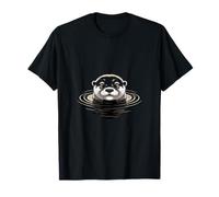 Lindo Río Nutria Cara En Ondulaciones De Agua Camiseta