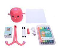 Lindo Robot de Dibujo Educativo PolyGen con 100 Tarjetas de Dibujo para niños, Tiempo de Juego Creativo, un Robot de Dibujo Inteligente Que desarrolla Habilidades de Dibujo (Pinkish)