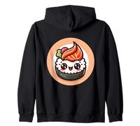 Lindo rollo de sushi japonés kawaii wasabi sashimi nigiri maki Sudadera con Capucha