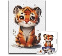 Lindo Rompecabezas de 1000 Piezas de Tigre bebé para Adolescentes, Juego de Desarrollo del Pensamiento lógico, Gran Regalo para Momentos significativos, tamaño 38x26cm