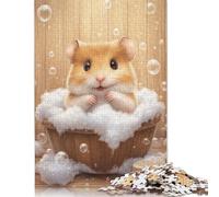 Lindo Rompecabezas de hámster para la Hora del baño, Juguete Relajante, Rompecabezas Rectangular de Papel para niño o niña, Regalo del Día del Padre, 1000 Piezas (75 x 50 cm)