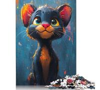 Lindo Rompecabezas de Pantera al óleo, Divertido Rompecabezas de cartón Premium para niños o niñas, 1000 Piezas (75 x 50 cm)