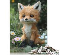 Lindo Rompecabezas de Peluche de Zorro, Divertido Rompecabezas de cartón Premium para Adultos y Adolescentes, 1000 Piezas (26 x 38 cm)