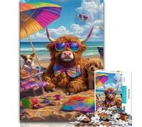 Lindo Rompecabezas de Vaca de Las Tierras Altas para Adolescentes, 1000 Piezas Un Juego desafiante y Familiar con Piezas aleatorias Que encajan Perfectamente (50x75cm)