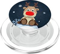 Lindo Rudolph Rojo Nariz Reno Copos De Nieve Feliz Navidad PopSockets PopGrip para MagSafe