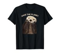 Lindo Salvar el Planeta Nutria Marina Camiseta gráfica económica