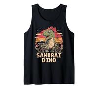 Lindo Samurai Trex Kawaii Dino Chibi Dinosaurio Japonés Camiseta sin Mangas