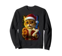 Lindo Santa Cat 67 Navidad Irónica Brainrot Meme Seis Siete Sudadera