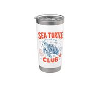Lindo Sea Turtle Club, para días de marea lenta, playa y playa, amante de la vida Vaso térmico de acero inoxidable de doble pared