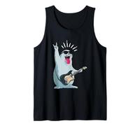 Lindo Sello Rockstar Tocando la Guitarra Divertido diseño Animal Camiseta sin Mangas