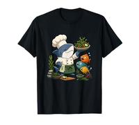 Lindo Shark Chef Cocinar Ensalada de Algas Marinas Divertido océano Camiseta