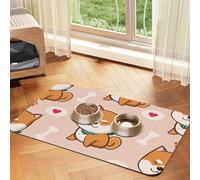 Lindo Shiba Inu Kawaii,Tapete para Comida de Mascotas, manteles Individuales de Cuero sintético para Gatos y Perros,30x45cm