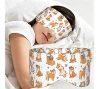 Lindo Shiba Inu y divertido patrón de perro, Antifaz para dormir, ideal para el hogar, viajes y trabajo por turnos. Cubre completamente los ojos y bloquea la luz.