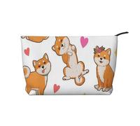 Lindo Shiba Inu y Divertido patrón de Perro,Neceser de Pana, Neceser de Maquillaje portátil, Neceser de Viaje