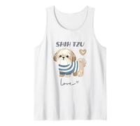 Lindo Shih Tzu Cachorro Amante de los Perros Adorable diseño canino Camiseta sin Mangas