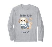 Lindo Shih Tzu Cachorro Amante de los Perros Adorable diseño canino Manga Larga